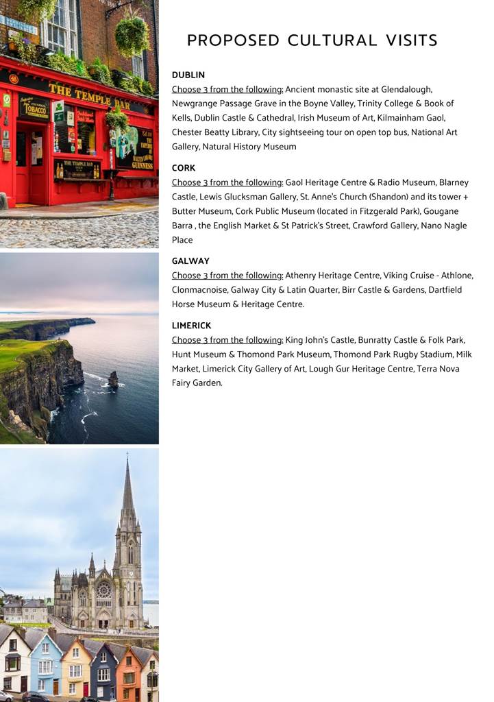 irlanda elenco visite culturali